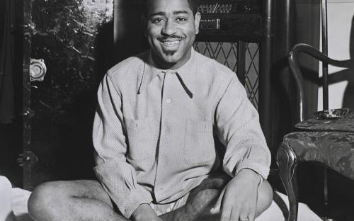 Dizzy Gillespie in his hotel room, Detroit, 1947