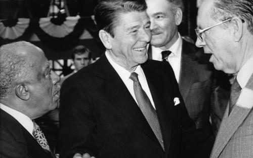 Gilbert Lindsay, Ronald Reagan, and Kenneth Hahn