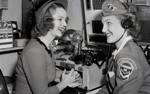 Dale Evans and Mary Marlin at the Victory House, Los Angeles, ca. 1943