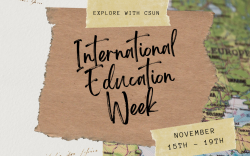 International Education Week 2021 post with a world map background