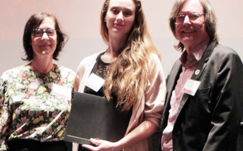 The Carson Schreiber Interactive Media Scholarship – Elizabeth Leister, recipient Sadie Sheridan and Carson Schreiber.