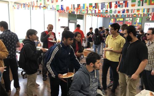 IESC Coffee Hour Welcome Spring 2020: students interacting with other students