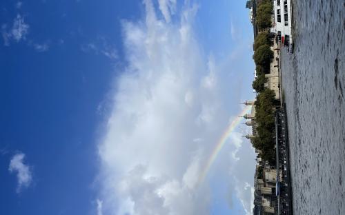 Rainbow over the Tower of London and Thames River – London, England 