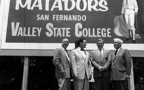 July 1958: The San Fernando Valley campus of Los Angeles State College separates and is renamed San Fernando Valley State College. The Matador is adopted as the school’s mascot.