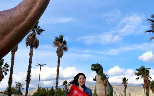 Susan Dickman &#039;04 at Cabazon Dinosaurs, Cabazon, CA