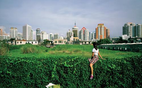 Weng Fen - Sitting on the wall-haikou 2005
