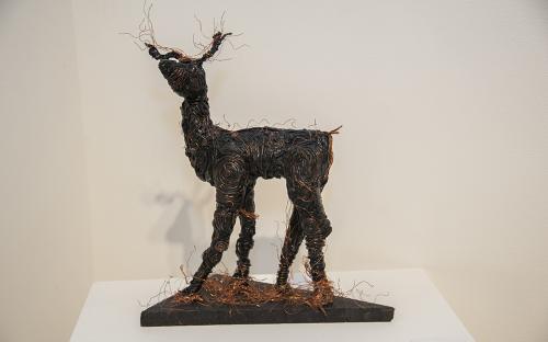 The mixed media piece,&quot;Deer&quot; was created by Burbank student Danielle Boyce. Photo by Nestor Garcia.