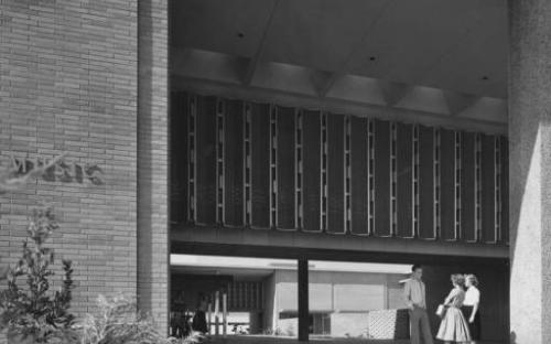 1961: The Music building is constructed with a 400-seat theater. “Othello” is the first production. Feb, 1961: Enrollment passes 6,000. 