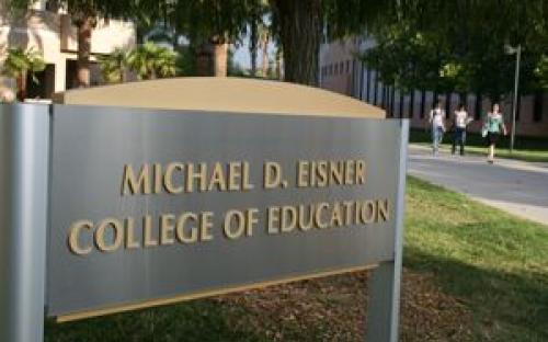 April 2002: College of Education is renamed for Michael D. Eisner to honor then-Walt Disney Co. chairman. The college naming, the university’s first, follows the Eisner family’s 2002 gift of $7 million, establishing the Center for Teaching and Learning.