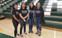 Four newly accepted Cohort 2 B2F Scholars wearing their black B2F T-Shirts in CPHS Gym. 