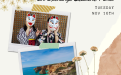 International Education Week 2021 - A Journey with CSUN Matadors: An Exchange Student Panel -Scrapbook style with two polaroid images, students with Japanese masks and Algarve, Portugal 