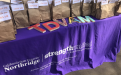 Table with bags at Teen Dating Violence Awareness Month