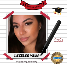 Desiree Vega, Psychology Major, Class of 2021, Blues Project Peer Educator Volunteer