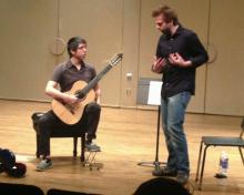 CSUN Guitarist, Juan Garcia, performs in the Marcin Dylla masterclass