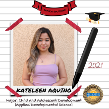 Kateleen Aquino, Child and Adolescent Development Major, Class of 2021, Blues Project Peer Educator Volunteer