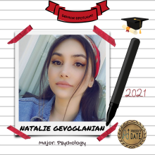 Natalie Gevoglanian, Psychology Major, Class of 2021, Project Date Peer Educator Volunteer