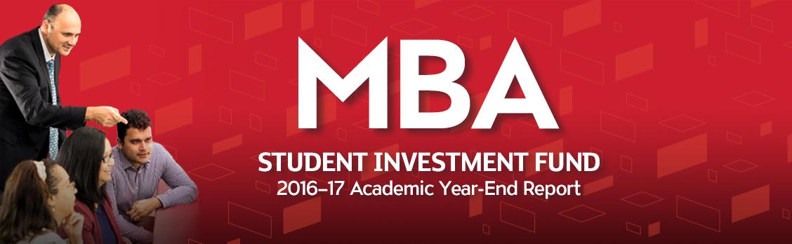 MBA 2016-17 Student Investment Fund Report Banner