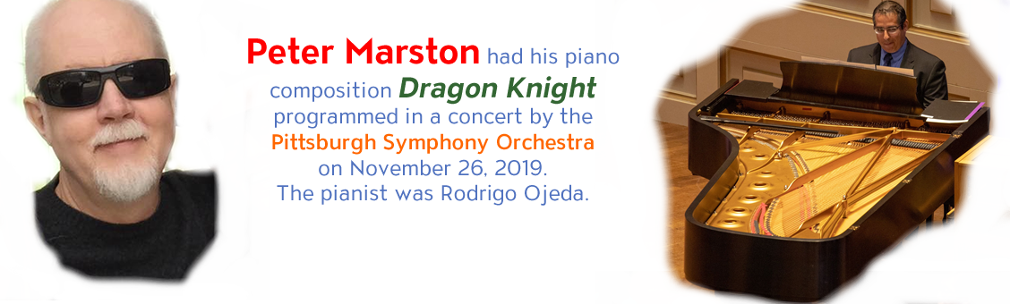 Announcement of Peter Marston piano composition performance