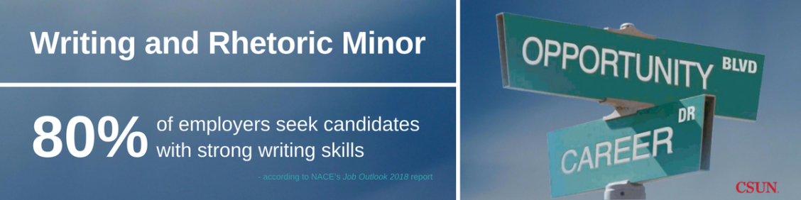 Writing and Rhetoric Minor 80% of employers seek candidates with strong writing skills - intersection street sign career and opportunity