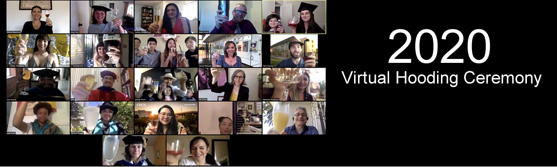 Screen capture from ZOOM virtual hooding ceremony