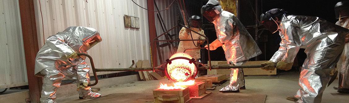 csun students casting bronze