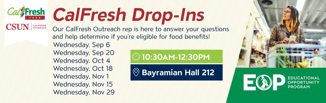 CalFresh Drop-Ins Fall Dates Slider