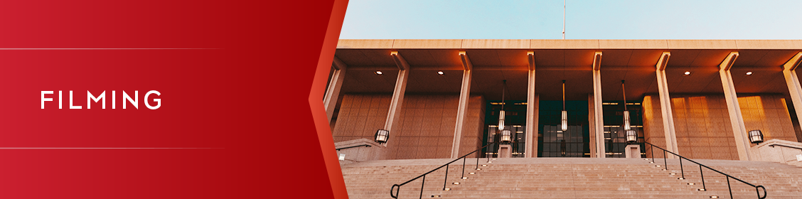 Filming Header, Oviatt Library Exterior