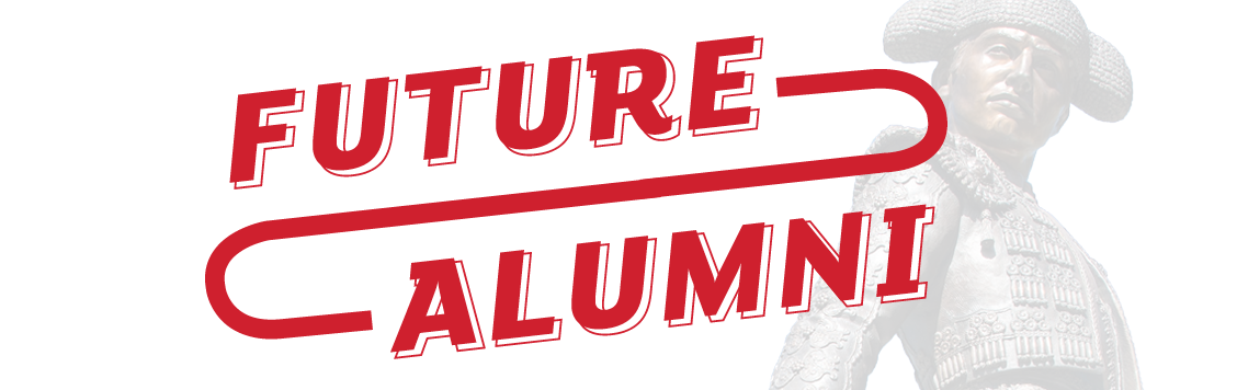 Future Alumni homepage banner with matador.