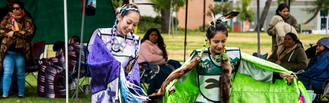 Two girls performing in a event