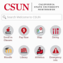 The CSUN mobile app screen. 