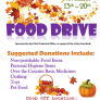 Holiday Food Drive 2018, Nov. 13-20, Drop off at Credential Office, EA 103