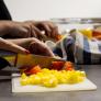 Woman handling food