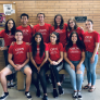 A group of students in red CSUN T-shirts