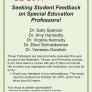 Brochure regarding student feedback on special education professors