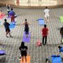 students on exercise mats