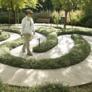 woman walks a labyrinth