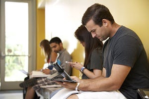 Man using a laptop. 