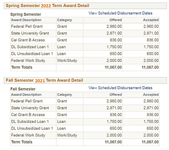 Term Award Detail