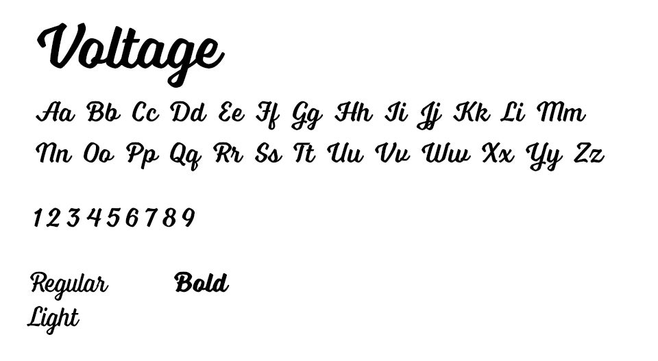 Voltage font example.