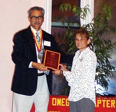 Teresa receiving the Prism Award