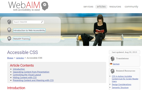 css enabled website example