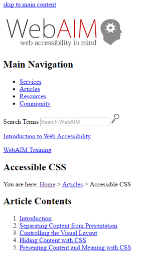 css disabled website example