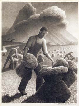 Approaching Storm 1940 Grant Wood lithograph