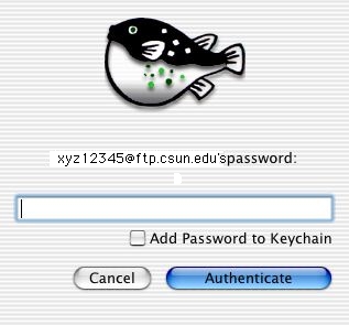 Fugu password screen
