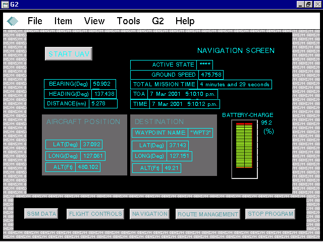 main navigation screen