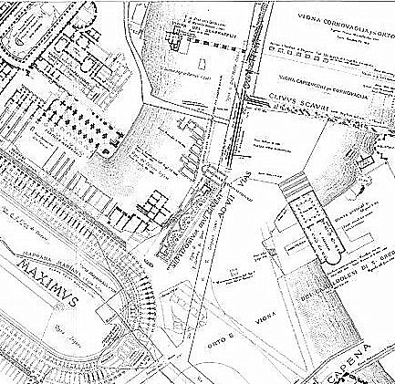 Lanciani's map of the Septizodium