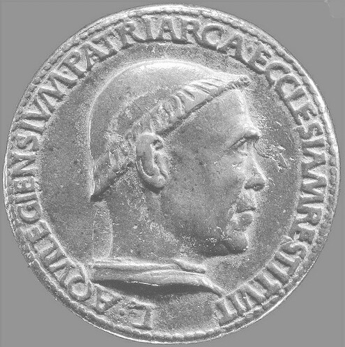 medal of Cardinal Ludovico Scarampi Trevisano, by Cristoforo di Geremia