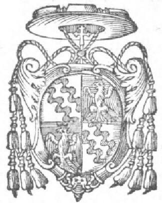 link to page concerning the Sede Vacante of 1591;  the coat of arms of Cardinal Enrico Caetani