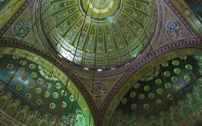 green mosque interior