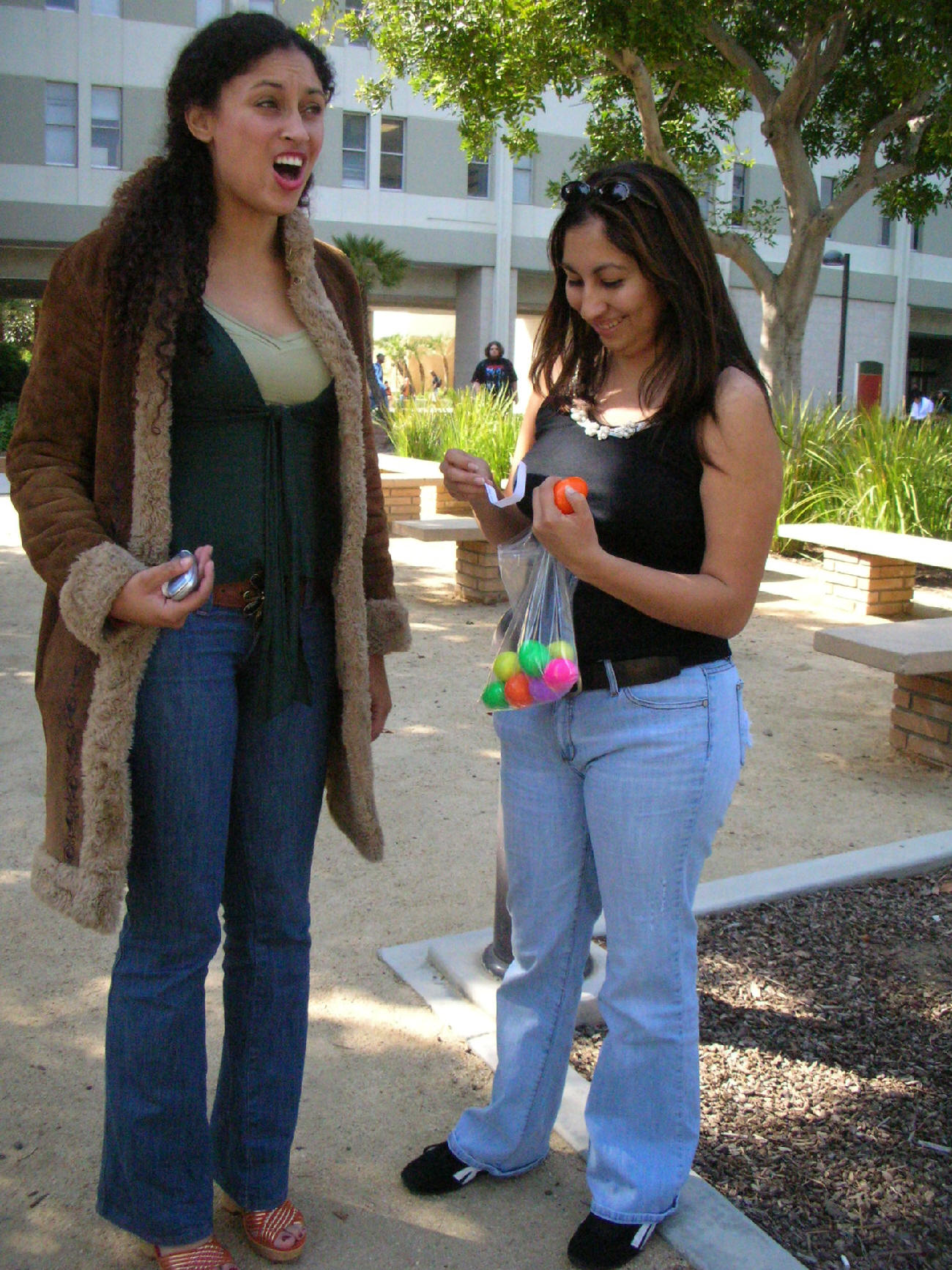 Xanthene is upset because she can't find any more eggs, but Jessica is happy because she found them all.